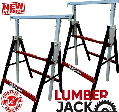 £42.74 • Buy 2 X Lumberjack Folding Work Horse Trestle Saw Adjustable Height Stand 150kg Each