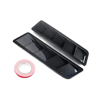 2x Car Hood Scoop Air Vent Flow Intake Decor Bonnet Louvers Carbon Fiber Spoiler • $29.39