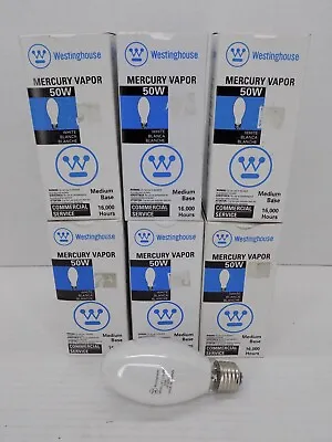 LOT OF 6 E17 HID Mercury Vapor Light Bulb - White - 4000K - 50W - WESTINGHOUSE • $50