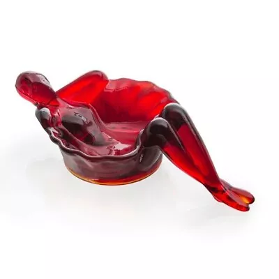 Mosser Glass Vintage Style Bathing Beauty Soap Dish In Classy Brillliant Red • $36.95