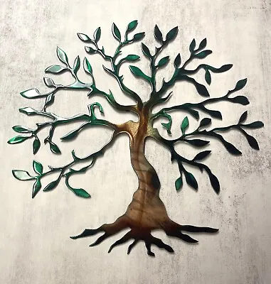 Olive Tree Of Life - Metal Wall Art - Copper And Green Tinged 14  • $42.98