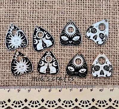 £1 • Buy Ouija Planchette Charms Sun Moon Star Cat Gothic Jewellery Making Pendants Craft