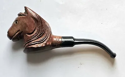 Hand Carved Horsehead Pipe - Italian Briarwood - Vintage  • $12.50