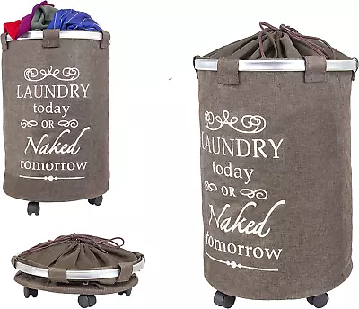 Dbest Products Laundry Trolley 360 Bag Hamper Basket Cart With Swivel Wheels • $47.69