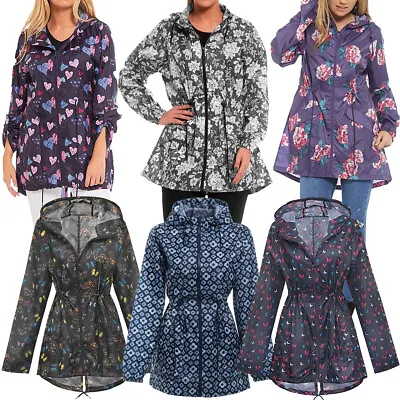 £13.95 • Buy Womens Printed Mac Rain Jacket Kagoul Festival Parka Mac Coat Size