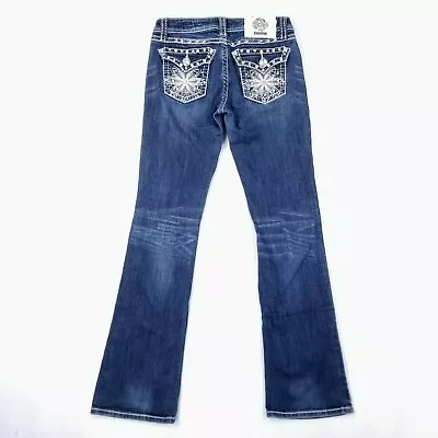 L.A Idol Blue Jeans Embroidered Flap Pocket Juniors Size 5 ( Measures 28x33 )  • $12.56