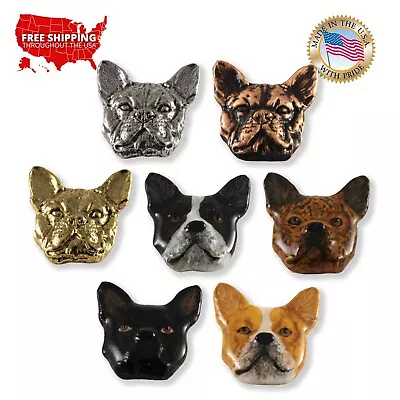 Pewter French Bulldog Head Lapel Pin Or Bulldog Fridge Magnet D082 Made In USA • $19.99