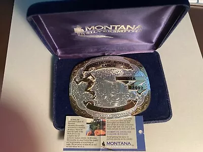 Silver/Gold Belt Buckle Montana Silversmiths - Won In Poker 10K Run  Never Worn • $49.99