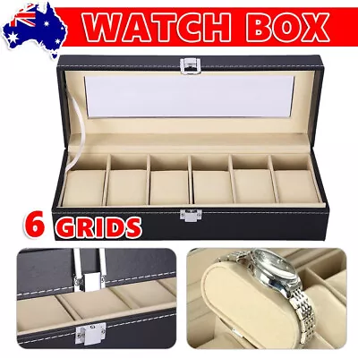 Watch Box Holder Organizer Jewelry Storage Leather Boxes Collection Display Case • $20.85