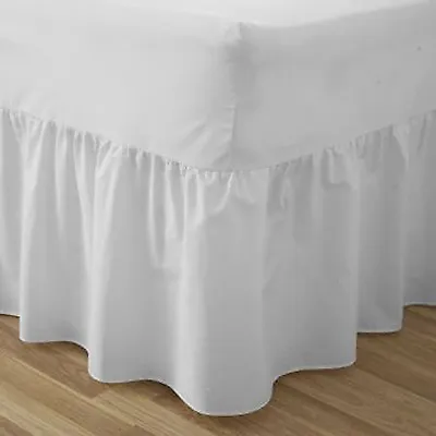 Fitted Box Pleat Valance Bed Sheet Single Double King White Or Cream £5 £6 £7  • £6.30