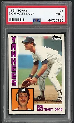 1984 Topps Don Mattingly New York Yankees #8 PSA 9 MINT Rookie Card NEW LABEL • $92