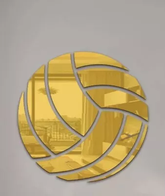 NEW 6” Gold Mirror Surface Volleyball Wall Decor Acrylic Sticker • $16.99