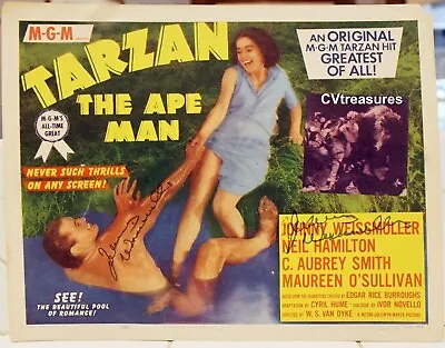 Tarzan The Ape Man Vintage SIGNED Autographed Title Lobby Card Johnny Weissmulle • $695