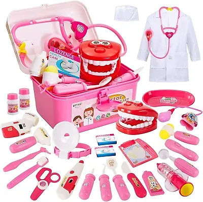35PCS Kids Doctors Set Nurse Dentist Kit Dress Up Costumes Pretend Play Toys NEW • £29.99