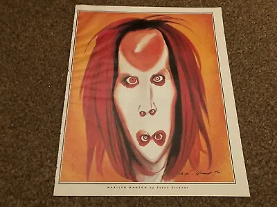 Framed  Picture/picture 12x10 Marilyn Manson By Steve Brodner • $37.88