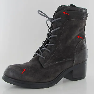 $179 Miz Mooz Womens Sloanne Zip Up Ankle Boot Shoes Charcoal EU 37 / US 6.5-7 • $67.49