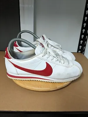 Nike Cortez 72 Sneakers Womens Size 8 White Leather Shoes Trainers Casual Retro • $60