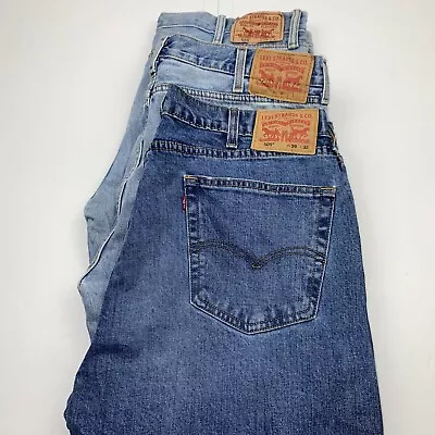 Lot Of 3 Levi's 505 Blue Jeans Men's Size 38x32 • $38.99