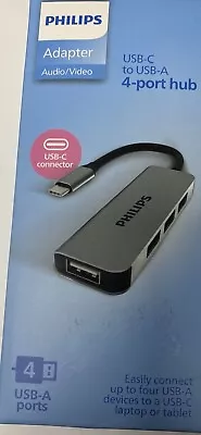 Philips Adapater Audio/Video USB-C To USB-A 4-Port Hub NEW Open Box • $4.99