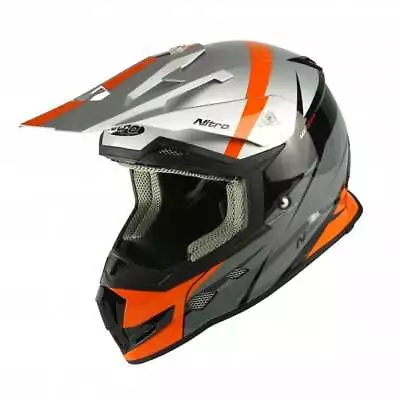 Nitro MX700 Recoil MX Off Road Motocross Motorbike Helmet Black Orange Silver • $94.67