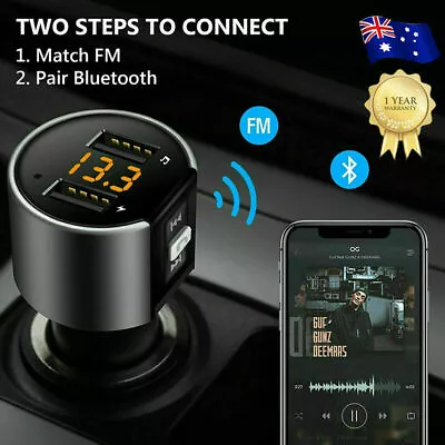 Handsfree Wireless Bluetooth Car Kit FM Transmitter USB Charger Radio MP3 Player • $23.78