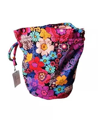 Vera Bradley Ditty Bag Plastic Lined Beach Bound Floral Fiesta • $25