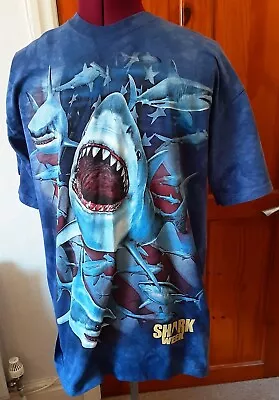 £20 • Buy Tie/Tye Dye - T Shirt Shark Week T Shirt, Large L - The Mountain - Vintage Look