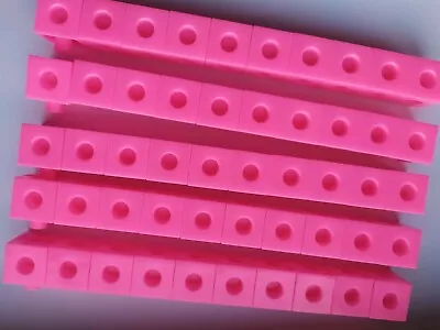 Maths Link Counting Cubes (Pack Of 50 Pink Linking Cubes 2cm X 2cm X 2cm) • £5.99