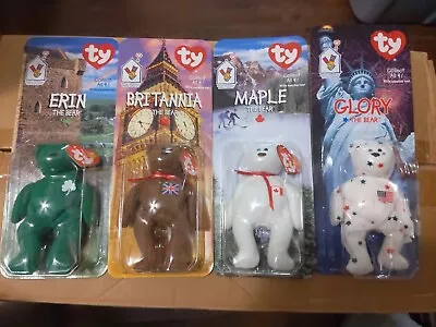 New TY McDonalds Teenie Beanie Babies 1999 International Bear Set Of 4 - MM2 • $7.99