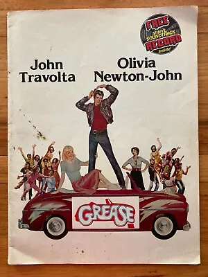 Vintage 1978 GREASE Movie Souvenir Program Olivia Newton John Travolta Photos • $7.99