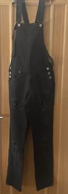 Liquor And Poker Black Denim Dungarees Size 28 Men’s • £1.46