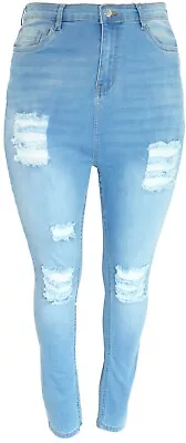 Ladies High Rise Stretch Denim Skinny Jeans Shaper Jegging Womens • £9.56