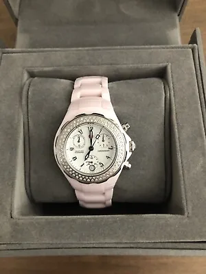 Michele Tahitian Diamond Pink Ceramic Watch • $900