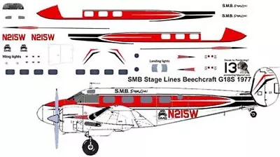 SMB Stage Lines Beech 18G C-45 Pointerdog7 Decals For Pioneer 2 1/72 Scale  • $17.13