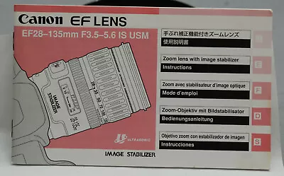 Canon EF Lens 28-135 F3.5-5.6 IS USM Instructions • £7.21