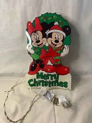 Disney Mickey Minnie 12  Pre-Lit Merry Christmas Window Decor Indoor Outdoor 12  • $39.99