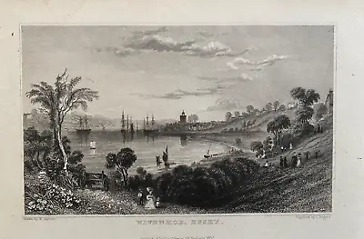 1832 Antique Print; Wivenhoe Essex After W.H. Bartlett • $10.09