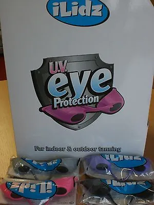 ILidz Sunbed Tanning Goggles UV Eye Protection Outdoor Or Indoor Use X 1 Pair • £5.25