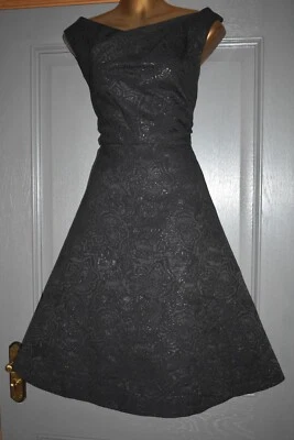 £0.99 • Buy Monsoon Black Jacquard Print Evening Formal Occasion Party Dress Size 14