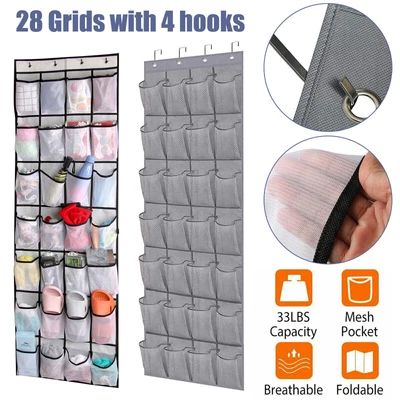 $22.99 • Buy 28 Over The Door Shoe Organizer Rack Hanging Storage Holder Hanger Bags Closet