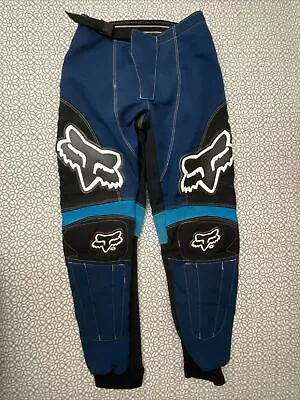 Fox Motocross Pants Men’s Size 30 - Measures 28x28” Blue Black  Adjustable Waist • $17.95