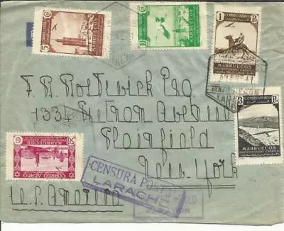 $65 • Buy Spanish Morocco Sc#C5,#C1,#C2,#C7,#C10(HI-VALUE)LARACHE 30/ENE/41-WWII