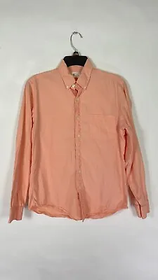 Tailored By J. Crew Cotton Button-Up Shirt Men’s Orange Size Small  Sunwashed • $13.45
