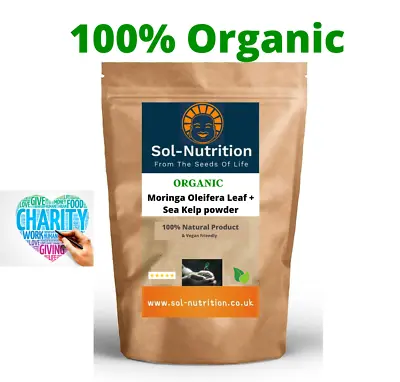 £1.97 • Buy Organic Moringa Oleifera Leaf + Sea Kelp Powder Capsules Nature's Multi Vitamins