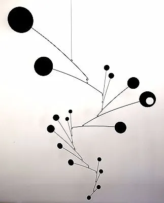 Black Mobile Mid-century Modern Sculpture Retro Hanging Art • $885