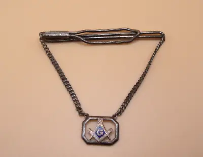 Vintage Mid 20th Century ANSON Hanging Masonic Compass Tie Bar Clasp • $6.88