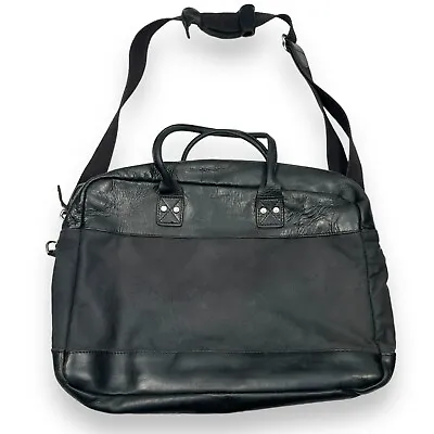 Billy Kirk Mens Black Leather Briefcase Model 237 Messenger Laptop Bag Billykirk • $174.99