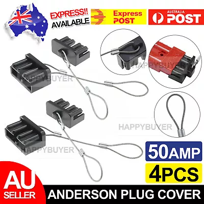 4X Dust Cap Anderson 50AMP Plug Cover Style Connectors Battery Black Caravan AU • $6.95