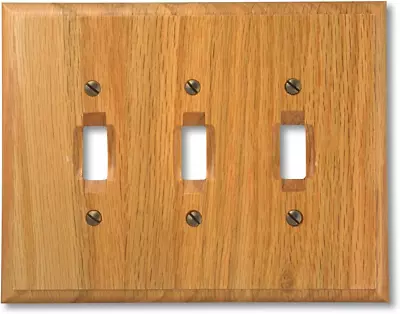 AMERELLE 4025TTT Traditional Triple 3 Toggle Wood Wallplate In Light Oak • $23.12