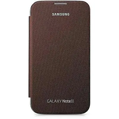 Flip Case For Samsung Galaxy Note 2 N7100 Premium Cover Amber Brown (Note II) • £4.99